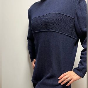 St. John Basic Navy Blue Pantsuit Sweater Set